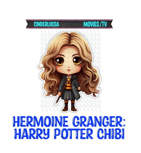 Hermoine Granger Chibi: HP - Hogwarts, Wizard Movie Inspired Silicone Mold, Aroma Bead Molds, Car Freshener Mold, Premium Cardstock Images