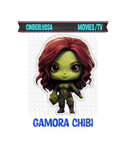 Gamora Chibi: Guardians Galaxy, Assassin, Thanos Daughter Silicone Mold, Aroma Bead Molds, Car Freshener Mold, Premium Cardstock Images