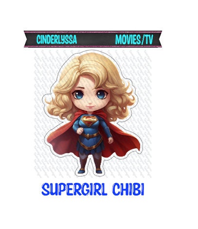 Supergirl Chibi: Superhero, Comic Book Character Silicone Mold, Aroma Bead Molds, Car Freshener Mold, Premium Cardstock Images