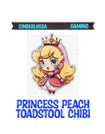 Princess Peach Toadstool Chibi: Gaming Silicone Mold, Aroma Bead Molds, Car Freshener Mold, Premium Cardstock, Silicone Cardstock Freshies