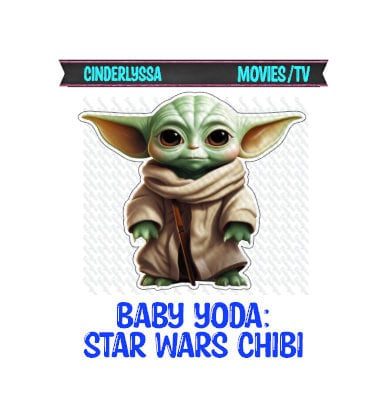 Baby Yoda Chibi: Star Wars Movies Silicone Mold, Aroma Bead Molds, Car Freshener Mold, Premium Cardstock Images