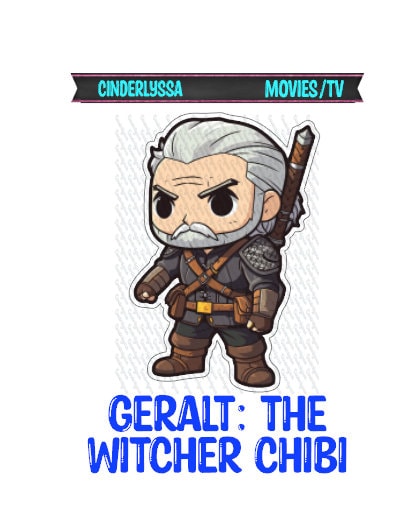 Geralt Chibi: The Witcher Show & Game Silicone Mold, Aroma Bead Molds, Car Freshener Mold, Premium Cardstock Images