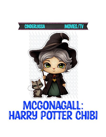 McGonagall Chibi: HP - Hogwarts, Wizard Movie Inspired Silicone Mold, Aroma Bead Molds, Car Freshener Mold, Premium Cardstock Images