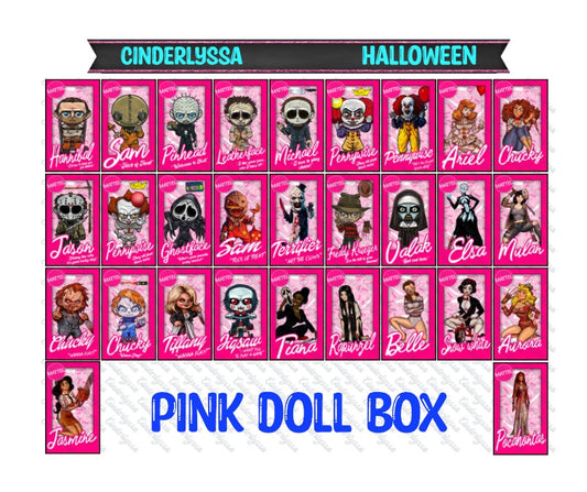 Double Pink Doll Box - Halloween Silicone Mold, Aroma Bead Molds, Car Freshener Mold, Premium Cardstock Images