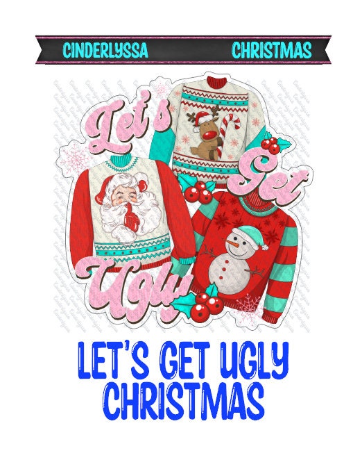 Let's Get Ugly Christmas: Sweaters Santa, Snowman Images Silicone Mold, Aroma Bead Molds, Car Freshener Mold, Premium Cardstock Images