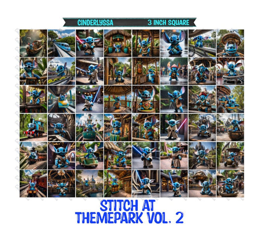 3 inch Square: Stitch at Theme Park Vol. 2 Theme Cardstock/Picture With Beveled Edge Silicone Mold, Aroma Bead Molds, Car Freshener Mold