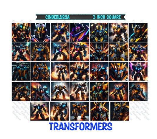 3 inch Square: Transformers Theme Cardstock/Picture With Beveled Edge Silicone Mold, Aroma Bead Molds, Car Freshener Mold