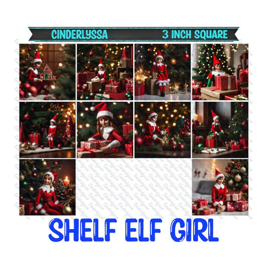 3 inch Square: Shelf Elf Girl Theme Cardstock/Picture With Beveled Edge Silicone Mold, Aroma Bead Molds, Car Freshener Mold