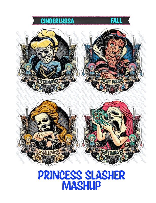 Princess Slasher Mashup: Scary Movies Silicone Mold, Aroma Bead Molds, Car Freshener Mold, Premium Cardstock Images