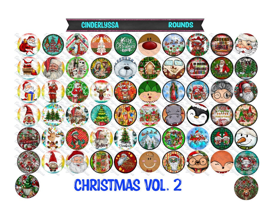3 inch Round Christmas Vol. 2: Cardstock Only for freshies -NO MOLD for Aroma Bead Molds, Car Freshener, Premium Cardstock Images