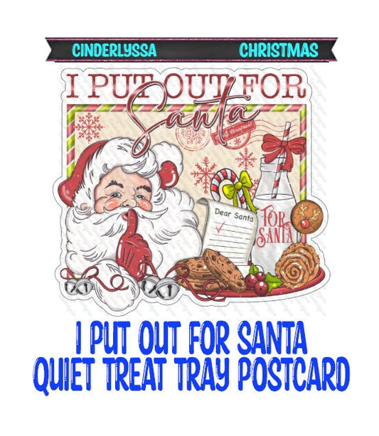 I Put Out for Santa Quiet Treat Tray Postcard: Cookies and Milk Silicone Mold, Aroma Bead Molds, Car Freshener Mold, Premium Cardstock