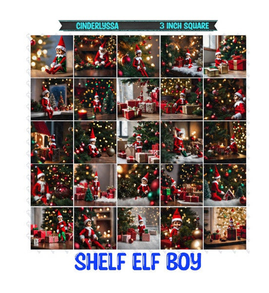 3 inch Square: Shelf Elf Boy Theme Cardstock/Picture With Beveled Edge Silicone Mold, Aroma Bead Molds, Car Freshener Mold