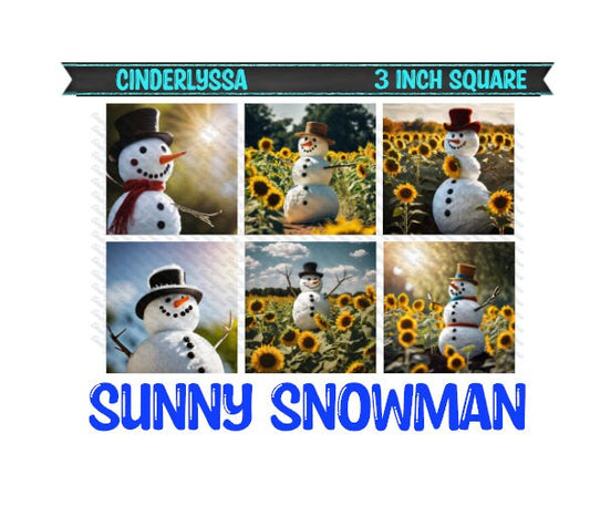 3 inch Square: Sunny Snowman Theme Cardstock/Picture With Beveled Edge Silicone Mold, Aroma Bead Molds, Car Freshener Mold