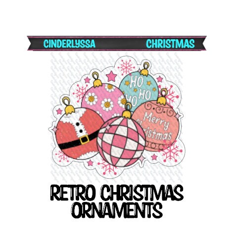 Retro Christmas Ornaments Bundle for Silicone Mold, Aroma Bead Molds, Car Freshener Mold, Premium Cardstock Images