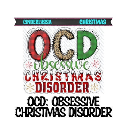 OCD: Obsessive Christmas Disorder with Leopard Print for Silicone Mold, Aroma Bead Molds, Car Freshener Mold, Premium Cardstock Images