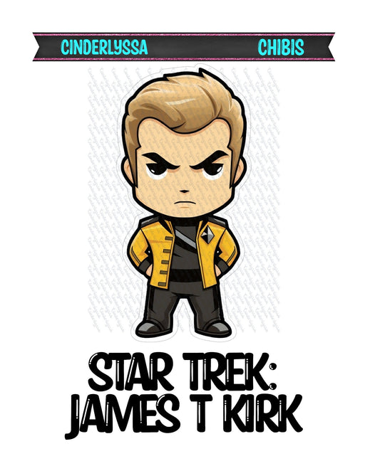 Star Trek Chibi: James T. Kirk Silicone Mold, Aroma Bead Molds, Car Freshener Mold, Premium Cardstock Images