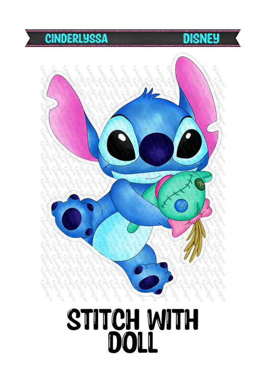 Stitch with Doll (Scrump) Silicone Mold, Aroma Bead Molds, Car Freshener Mold, Premium Cardstock Images