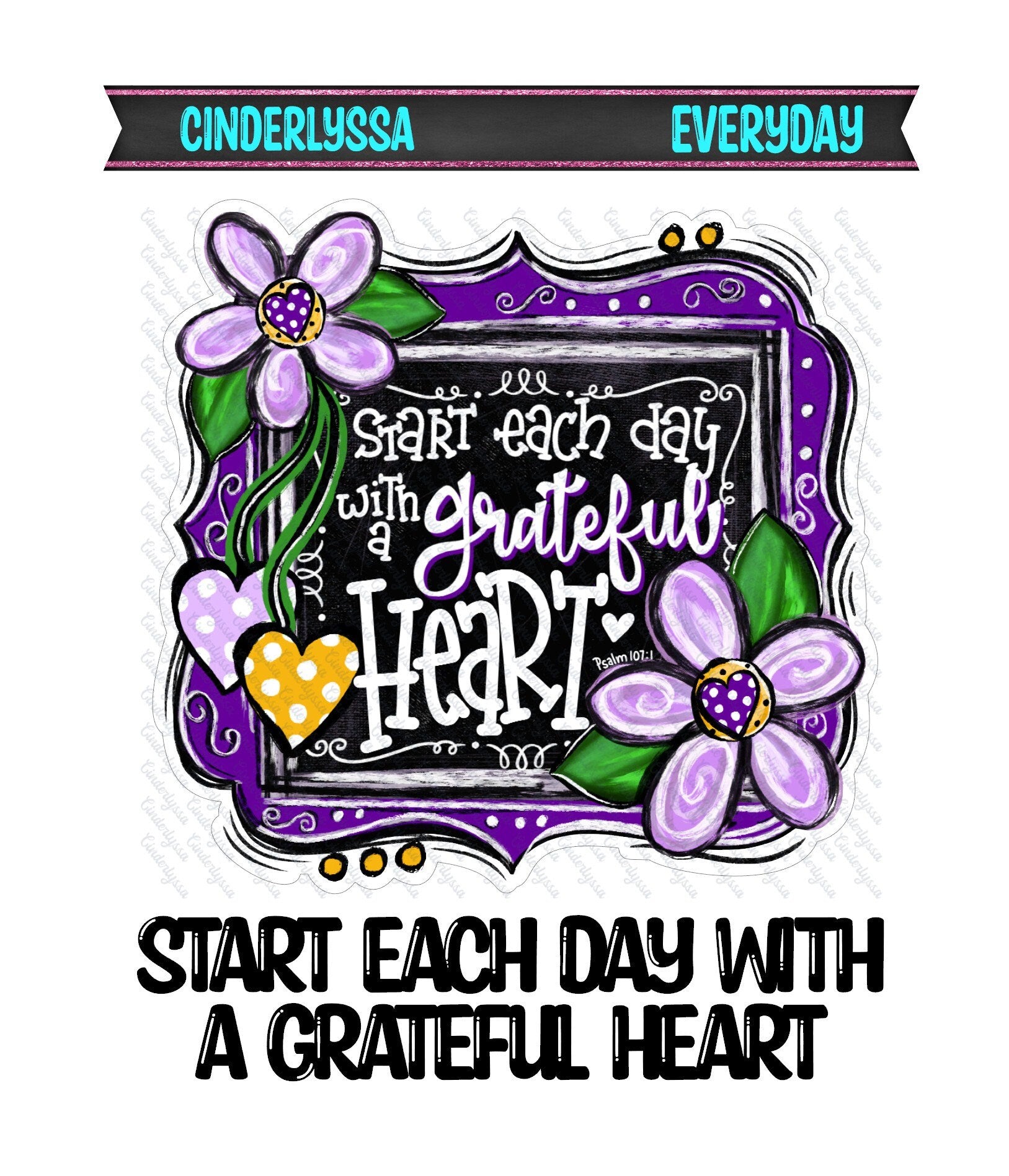 Start Each Day with a Grateful Heart - Flowered Frame Silicone Mold, Aroma Bead Molds, Car Freshener Mold, Premium Cardstock Images