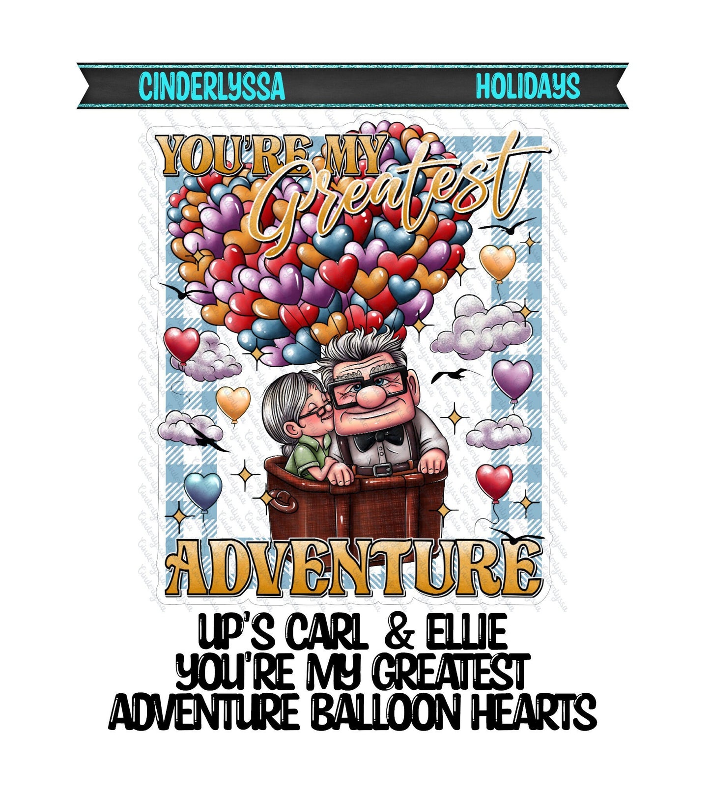 Up's Carl & Ellie: You're My Greatest Adventure Balloon Hearts Silicone Mold, Aroma Bead Molds, Car Freshener Mold, Premium Cardstock Images