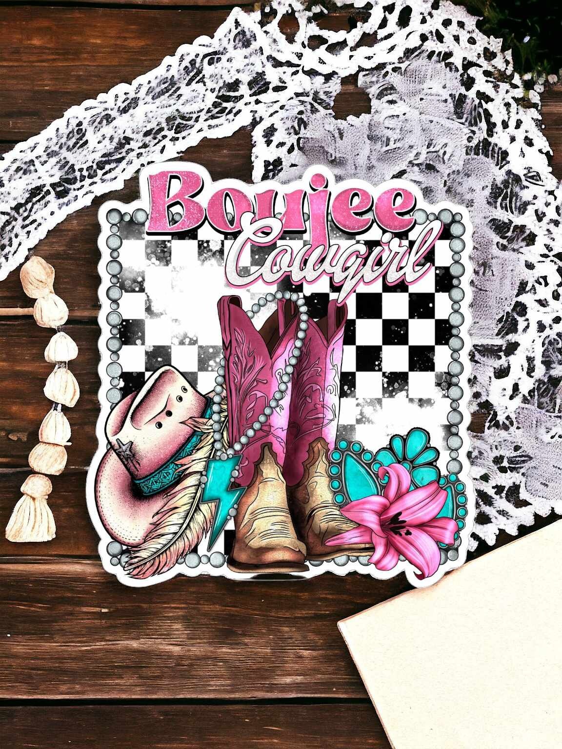 Boujee Cowgirl with Boots & Turquoise Silicone Mold, Aroma Bead Molds, Car Freshener Mold, Premium Cardstock Images