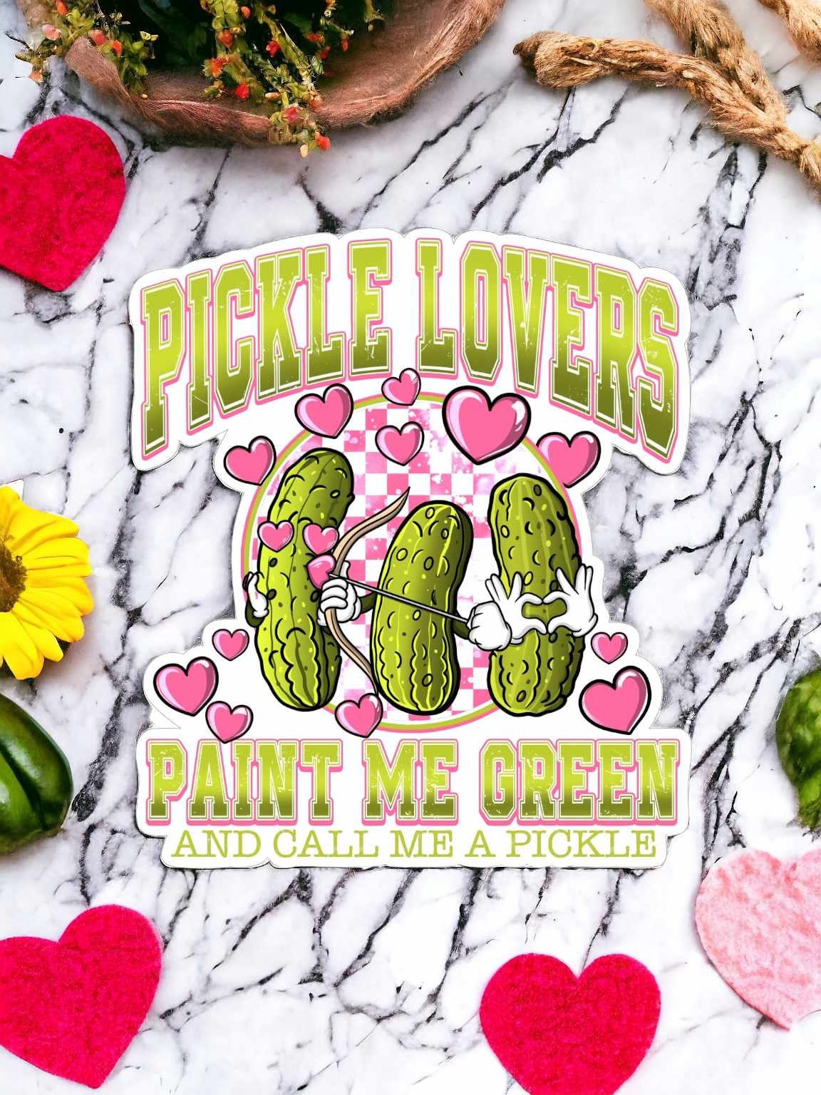 Pickle Lovers Paint Me Green & Call Me a Pickle Silicone Mold, Aroma Bead Molds, Car Freshener Mold, Premium Cardstock Images