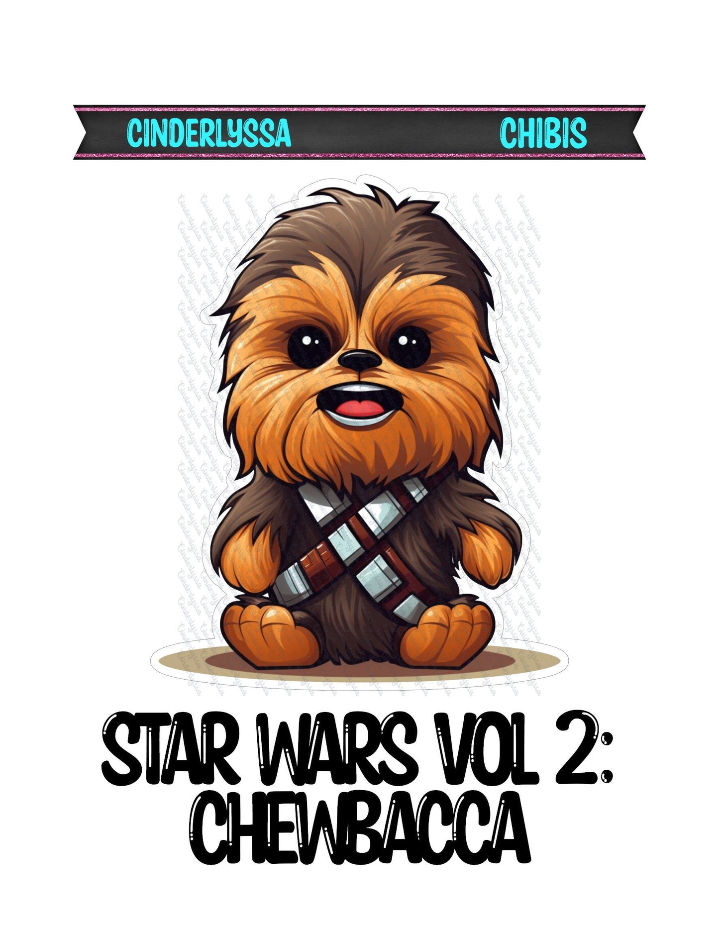 Star Wars Vol. 2 Chibi: Chewbacca Silicone Mold, Aroma Bead Molds, Car Freshener Mold, Premium Cardstock Images