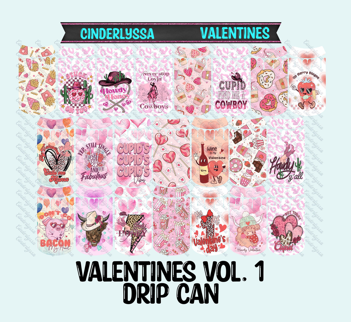 Drip Can - Valentines Day Vol. 1 Silicone Mold, Aroma Bead Molds, Car Freshener Mold, Premium Cardstock Images