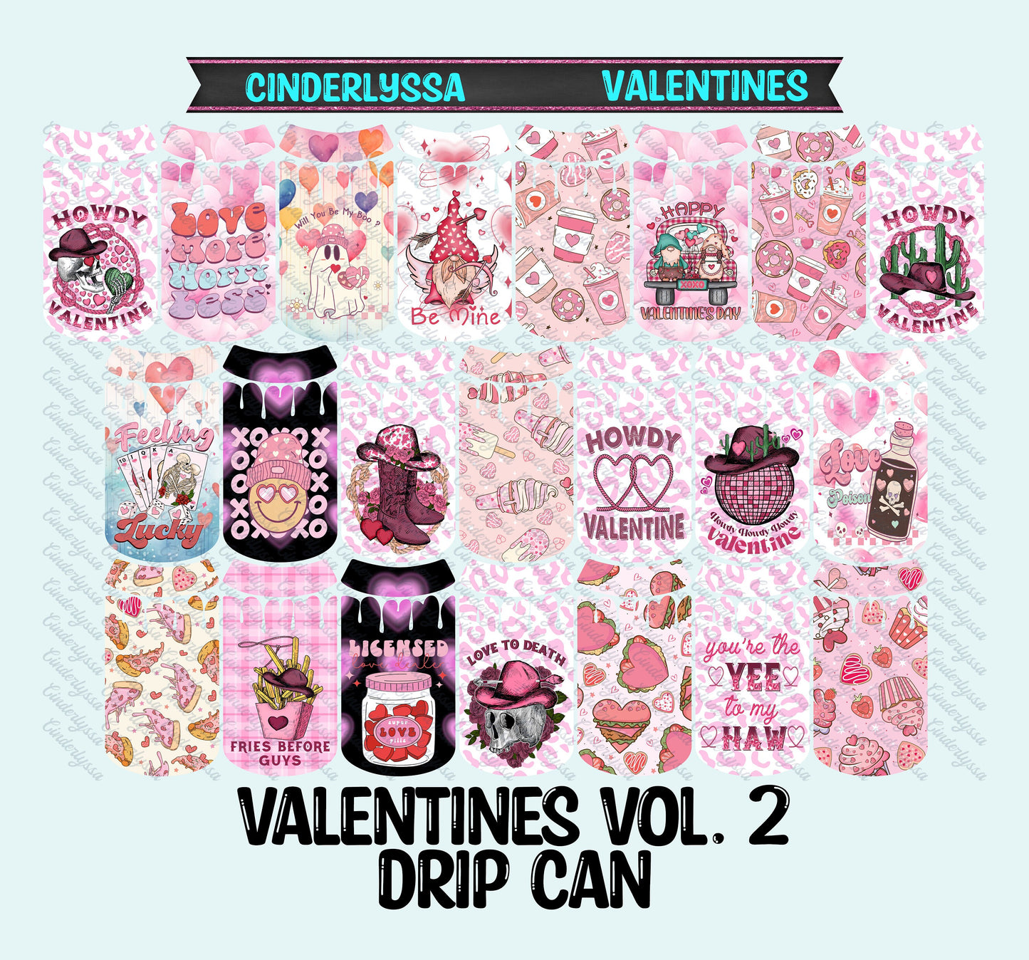 Drip Can - Valentines Day Vol. 2 Silicone Mold, Aroma Bead Molds, Car Freshener Mold, Premium Cardstock Images