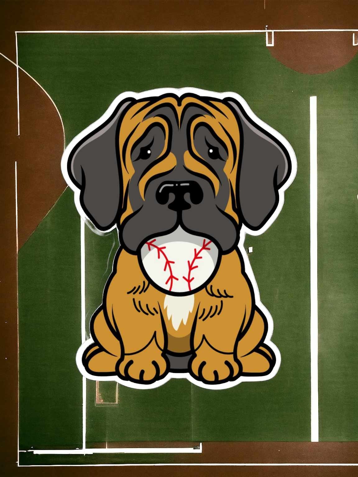 The Sandlot: Beast Hercules Mastiff Dog with Baseball Silicone Mold, Aroma Bead Molds, Car Freshener Mold, Premium Cardstock Images