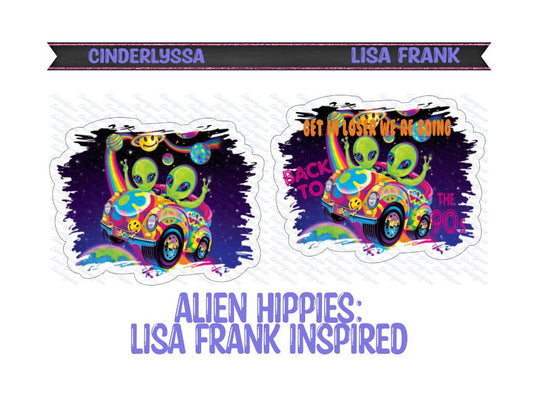 VENT CLIP Size: Alien Hippies Lisa Frank - Dual Cavity Cavity Silicone Mold, Aroma Bead Molds, Car Freshener Mold