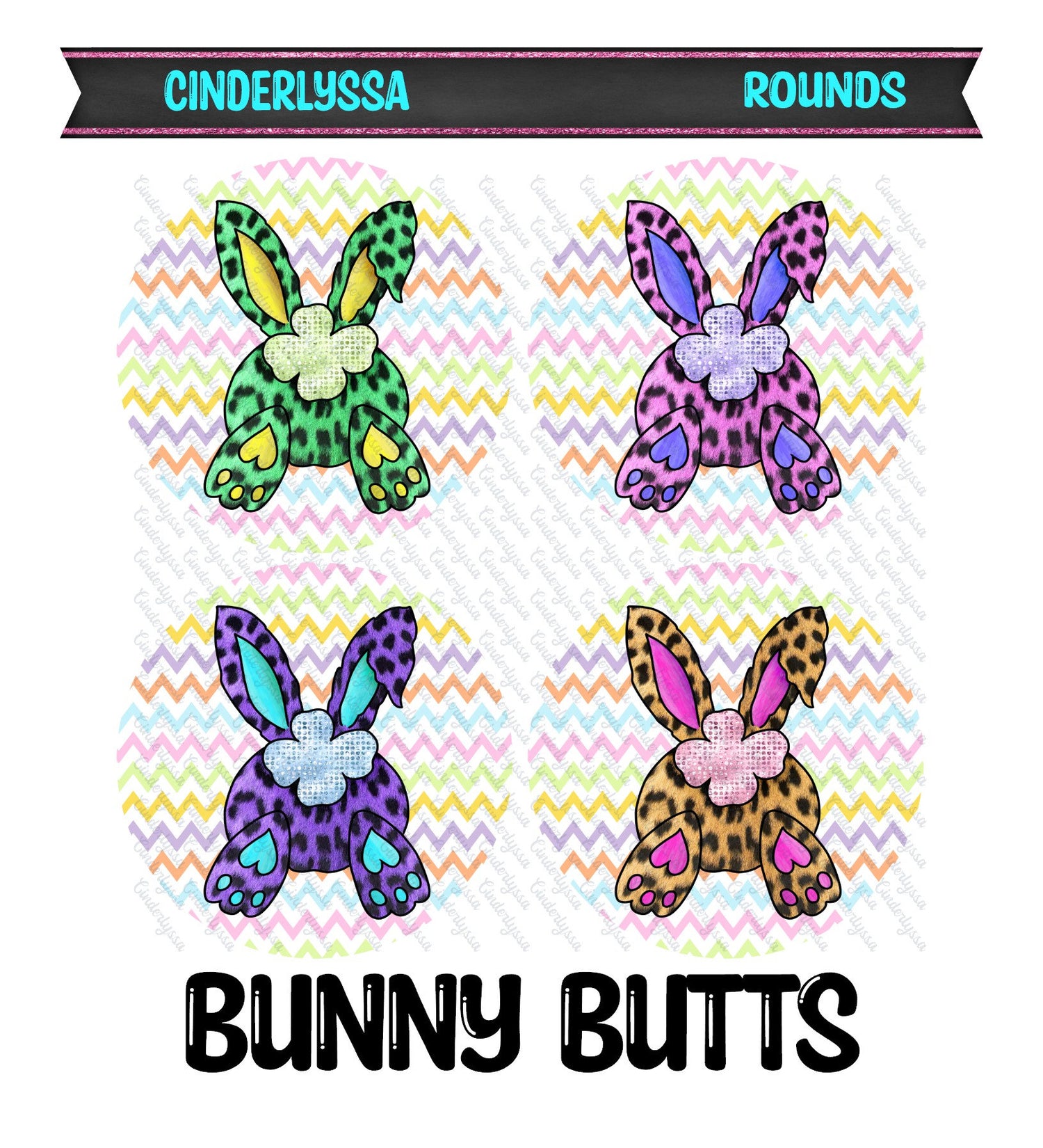 2 inch Round Bunny Butts Cardstock Only for freshies: Silicone Mold, Car Freshener, Premium Cardstock Images-NO MOLD